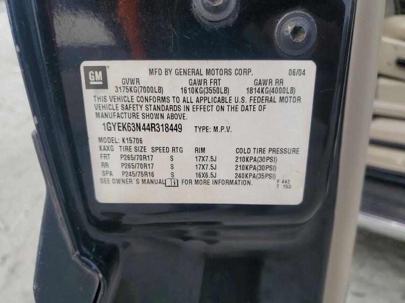 79356085 :رقم المزاد ، 1GYEK63N44R318449 vin ، 2004 Cadillac Escalade مزاد بيع