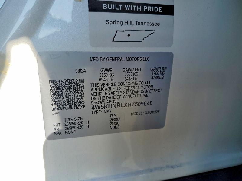 2024 Acura Zdx მანქანა იყიდება აუქციონზე, vin: 4W5KHNRLXRZ509648, აუქციონის ნომერი: 79360545