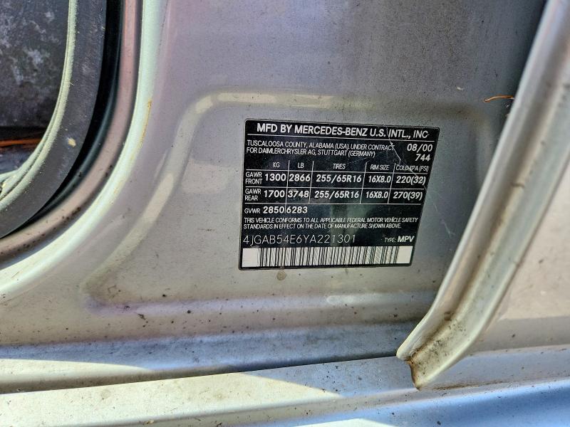 Aukcja sprzedaży 2000 Mercedes-benz Ml, vin: 4JGAB54E6YA221301, numer aukcji: 48262906