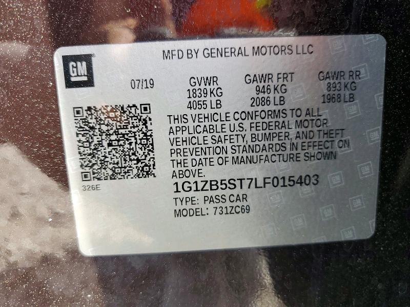 Aukcja sprzedaży 2020 Chevrolet Malibu, vin: 1G1ZB5ST7LF015403, numer aukcji: 47022826