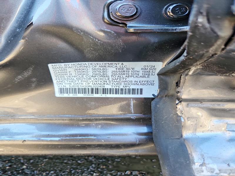 2024 Acura Mdx მანქანა იყიდება აუქციონზე, vin: 5J8YE1H30RL022408, აუქციონის ნომერი: 41841376