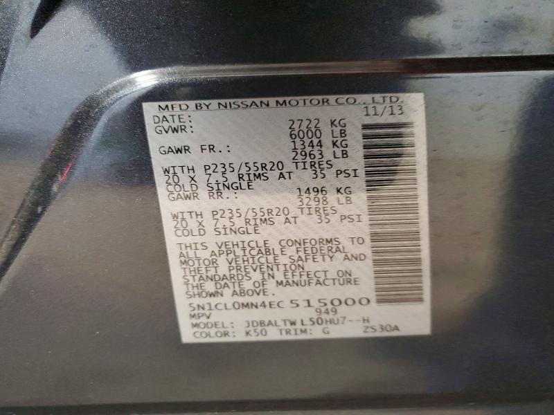 Aukcja sprzedaży 2014 Infiniti Qx60 Hybrid, vin: 5N1CL0MN4EC515000, numer aukcji: 46875686
