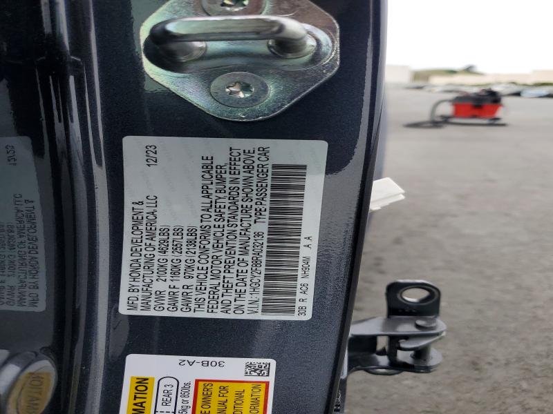 2024 Honda Accord მანქანა იყიდება აუქციონზე, vin: 1HGCY2F88RA032136, აუქციონის ნომერი: 48154856
