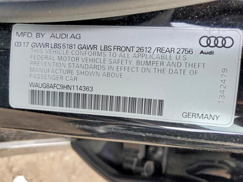 46884736 :رقم المزاد ، WAUG8AFC9HN114363 vin ، 2017 Audi A6 مزاد بيع