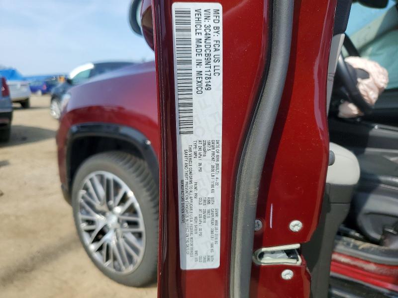 2022 Jeep Compass მანქანა იყიდება აუქციონზე, vin: 3C4NJDCB9NT178149, აუქციონის ნომერი: 47902856