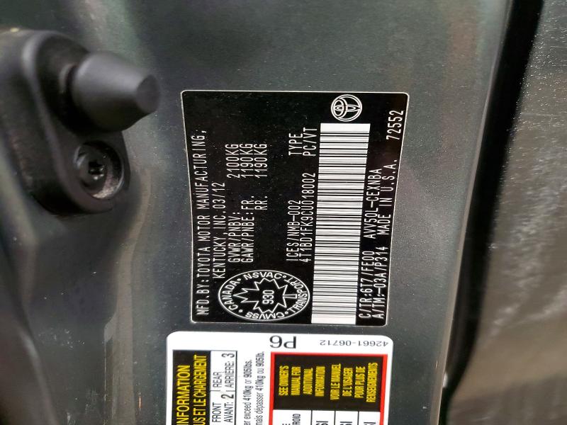 Aukcja sprzedaży 2012 Toyota Camry Hybrid, vin: 4T1BD1FK9CU018002, numer aukcji: 78965135