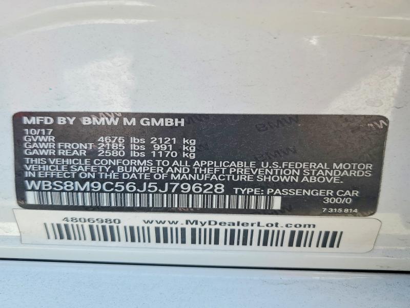 Aukcja sprzedaży 2018 Bmw M3, vin: WBS8M9C56J5J79628, numer aukcji: 47835086