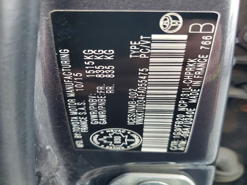 Продажа на аукционе авто 2015 Toyota Yaris, vin: VNKKTUD34FA055475, номер лота: 46263306