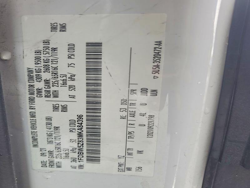 2021 Ford Transit მანქანა იყიდება აუქციონზე, vin: 1FDBW5Z83MKA84396, აუქციონის ნომერი: 79995585