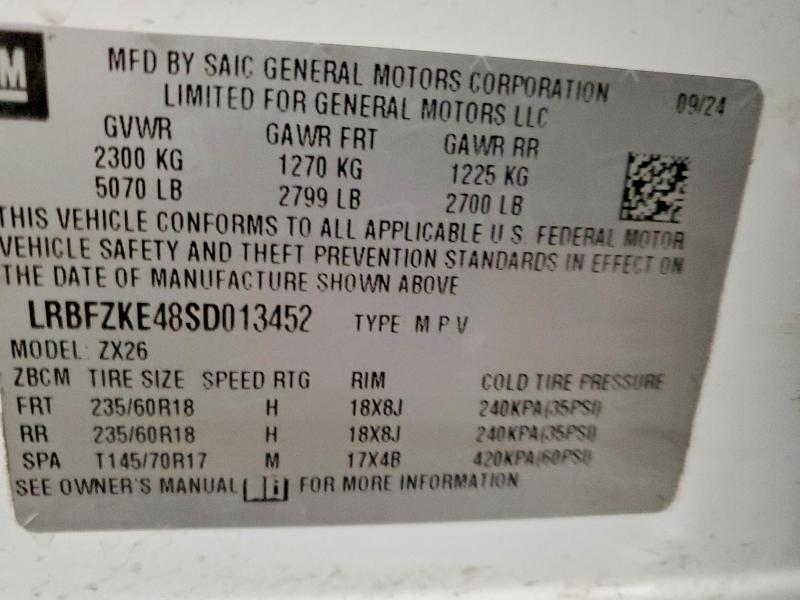 Продаж на аукціоні авто 2025 Buick Envision, vin: LRBFZKE48SD013452, номер лоту: 45661336