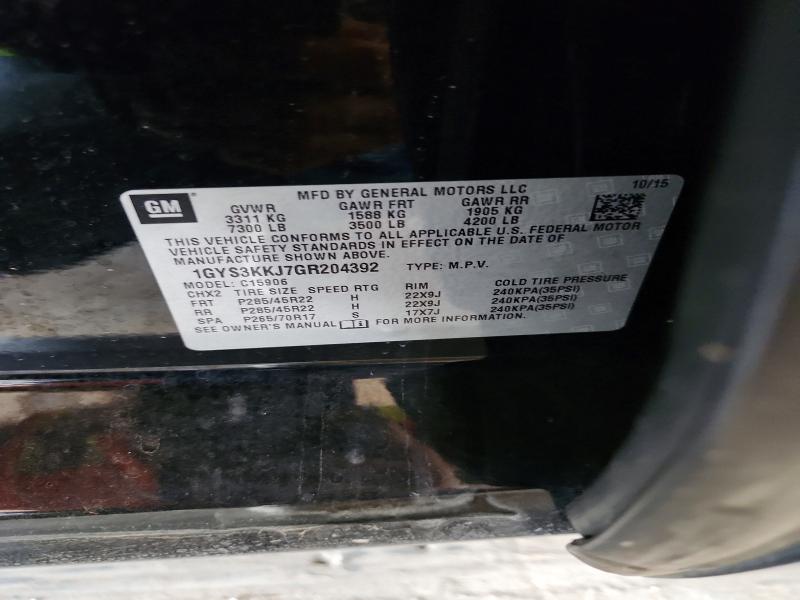 78362595 :رقم المزاد ، 1GYS3KKJ7GR204392 vin ، 2016 Cadillac Escalade مزاد بيع