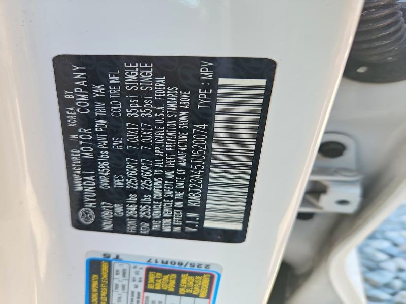 2018 Hyundai Tucson მანქანა იყიდება აუქციონზე, vin: KM8J23A45JU620074, აუქციონის ნომერი: 46649086