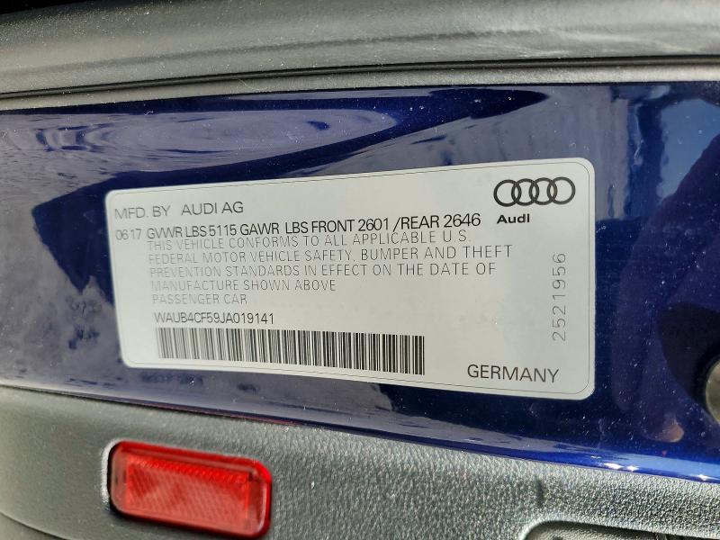 Продаж на аукціоні авто 2018 Audi S5, vin: WAUB4CF59JA019141, номер лоту: 46759906