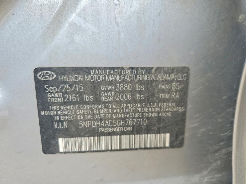 Aukcja sprzedaży 2016 Hyundai Elantra, vin: 5NPDH4AE5GH767710, numer aukcji: 79317815