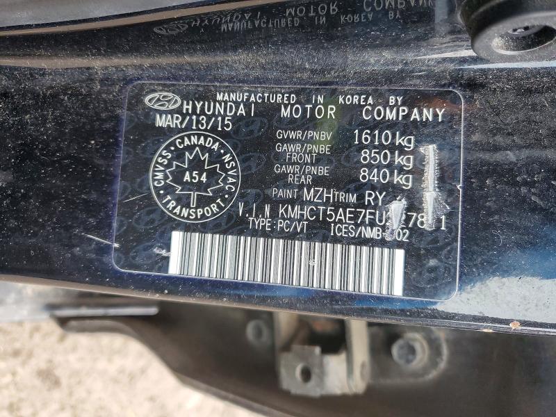 78828105 :رقم المزاد ، KMHCT5AE7FU227811 vin ، 2015 Hyundai Accent مزاد بيع