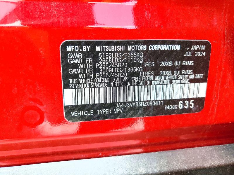 Продаж на аукціоні авто 2024 Mitsubishi Outlander, vin: JA4J3VA85RZ083411, номер лоту: 47273556