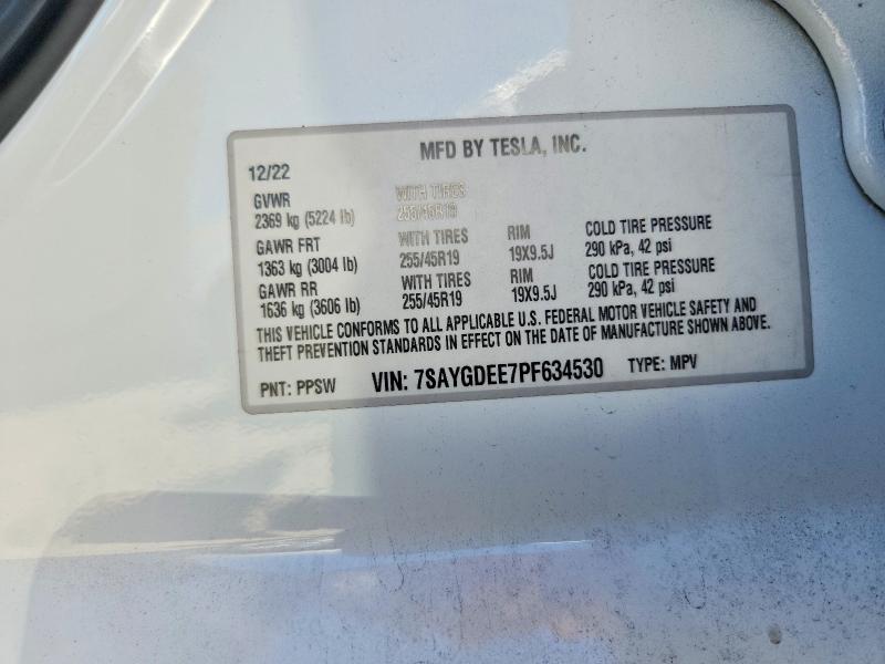 Продаж на аукціоні авто 2023 Tesla Model Y, vin: 7SAYGDEE7PF634530, номер лоту: 79767285