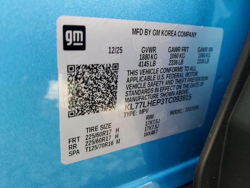 Продажа на аукционе авто 2026 Chevrolet Trax, vin: KL77LHEP3TC093915, номер лота: 46482466