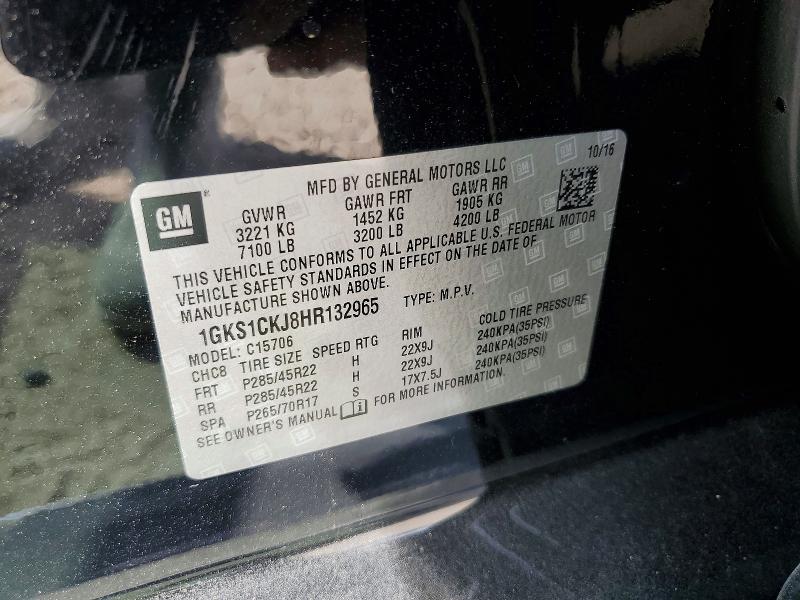 Продаж на аукціоні авто 2017 Gmc Yukon, vin: 1GKS1CKJ8HR132965, номер лоту: 47416006