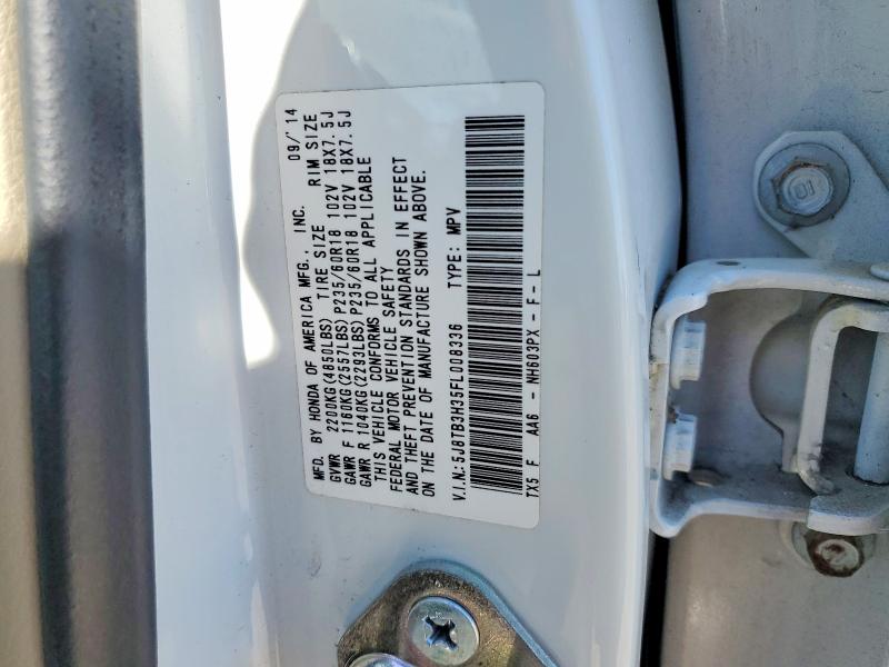 46458676 :رقم المزاد ، 5J8TB3H35FL008336 vin ، 2015 Acura Rdx مزاد بيع