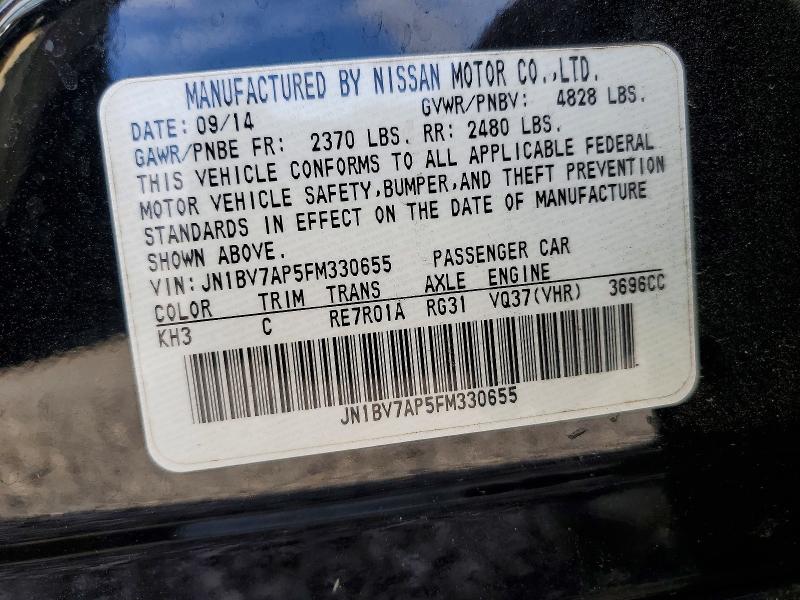 Aukcja sprzedaży 2015 Infiniti Q50, vin: JN1BV7AP5FM330655, numer aukcji: 41871446