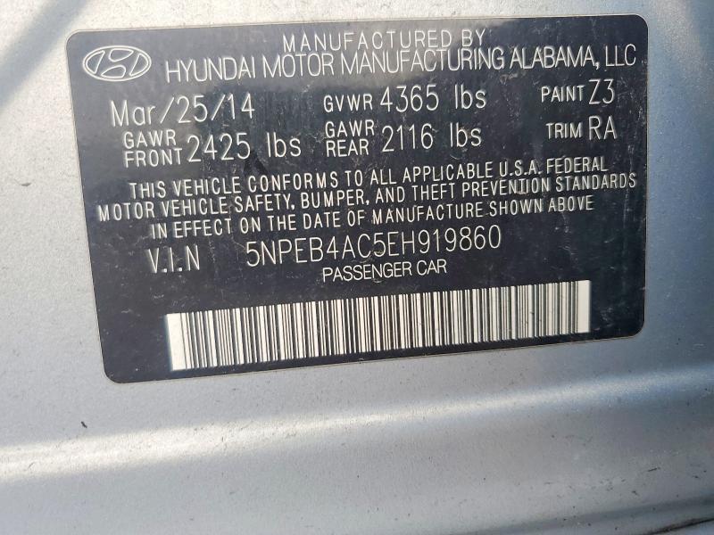 Aukcja sprzedaży 2014 Hyundai Sonata, vin: 5NPEB4AC5EH919860, numer aukcji: 48359126