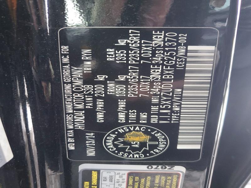78688325 :رقم المزاد ، 5XYZUDLBXFG251370 vin ، 2015 Hyundai Santa Fe Sport مزاد بيع