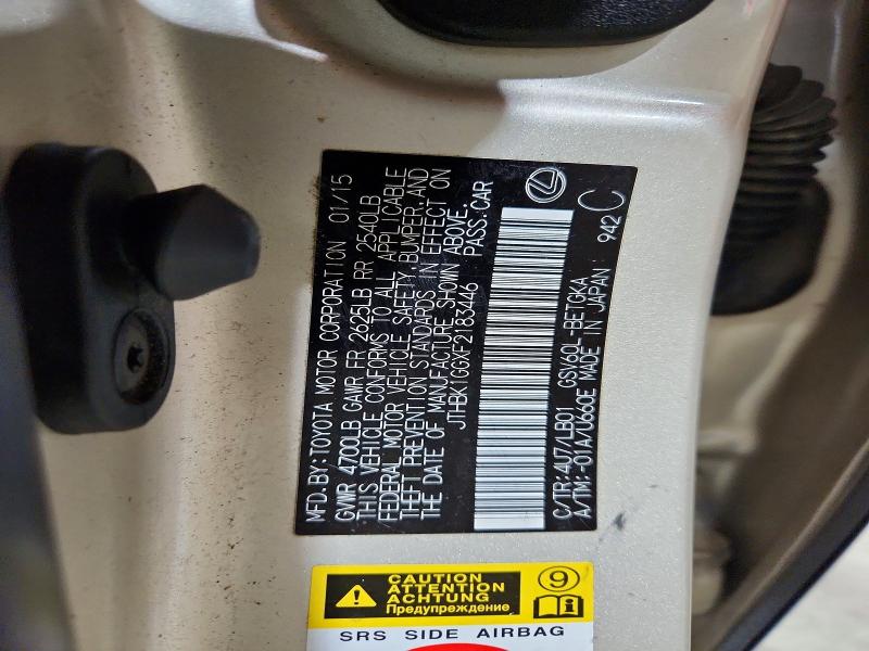 Продаж на аукціоні авто 2015 Lexus Es 350, vin: JTHBK1GGXF2183446, номер лоту: 48095616