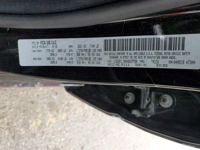 Aukcja sprzedaży 2019 Ram 1500, vin: 1C6SRFLT6KN837758, numer aukcji: 45928016