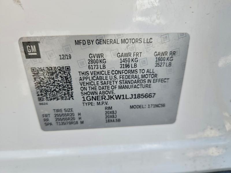 Aukcja sprzedaży 2020 Chevrolet Traverse, vin: 1GNERJKW1LJ185667, numer aukcji: 47540026