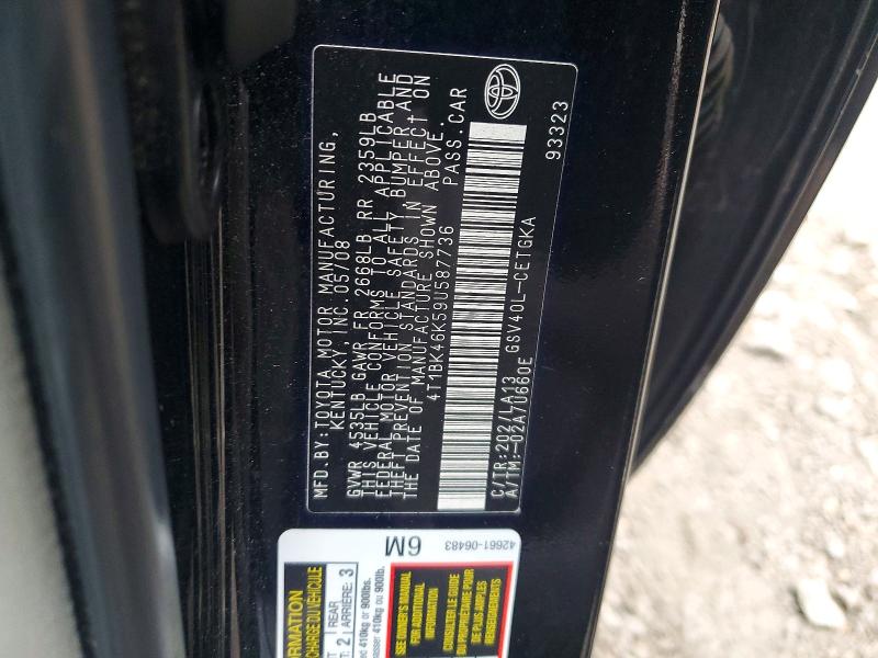47621576 :رقم المزاد ، 4T1BK46K59U587736 vin ، 2009 Toyota Camry مزاد بيع