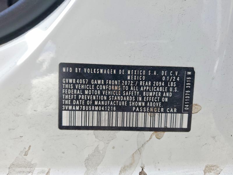 Aukcja sprzedaży 2024 Volkswagen Jetta, vin: 3VWAM7BU5RM041216, numer aukcji: 46382246