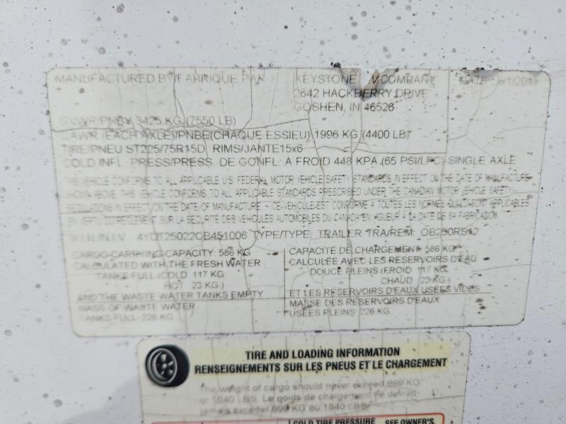 Продажа на аукционе авто 2012 Keystone Voltage, vin: 4YDT25022CB451006, номер лота: 79478485