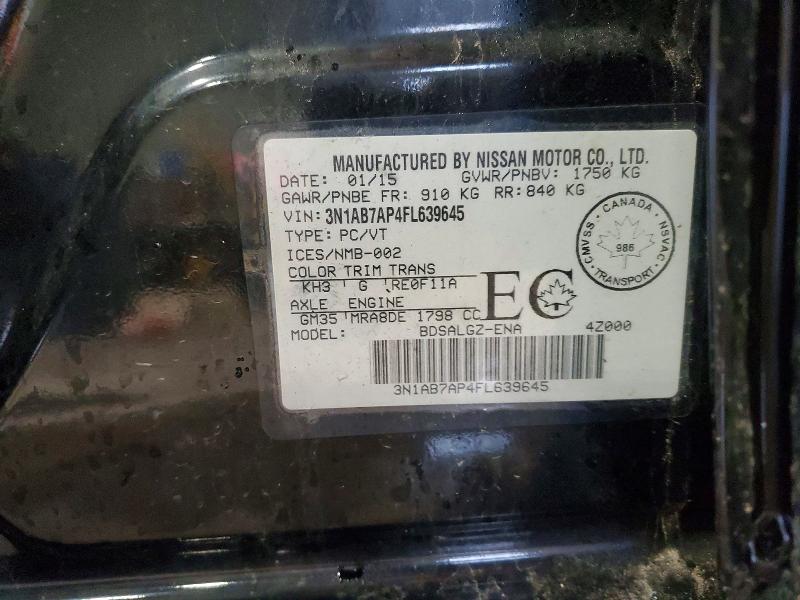 47935046 :رقم المزاد ، 3N1AB7AP4FL639645 vin ، 2015 Nissan Sentra مزاد بيع