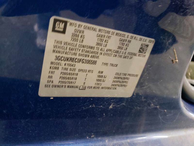 Продажа на аукционе авто 2015 Chevrolet Silverado, vin: 3GCUKREC0FG306588, номер лота: 47788916