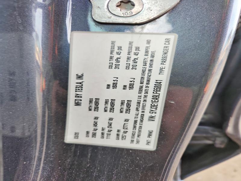 47053826 :رقم المزاد ، 5YJ3E1EA9LF658041 vin ، 2020 Tesla Model 3 مزاد بيع