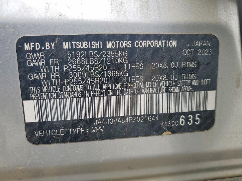 Aukcja sprzedaży 2024 Mitsubishi Outlander, vin: JA4J3VA84RZ021644, numer aukcji: 46345526