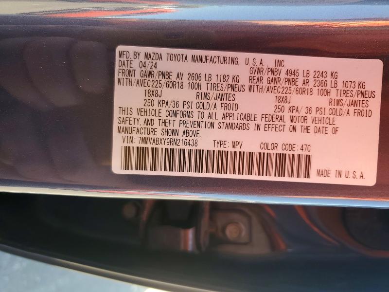46527336 :رقم المزاد ، 7MMVABXY9RN216438 vin ، 2024 Mazda Cx-50 مزاد بيع