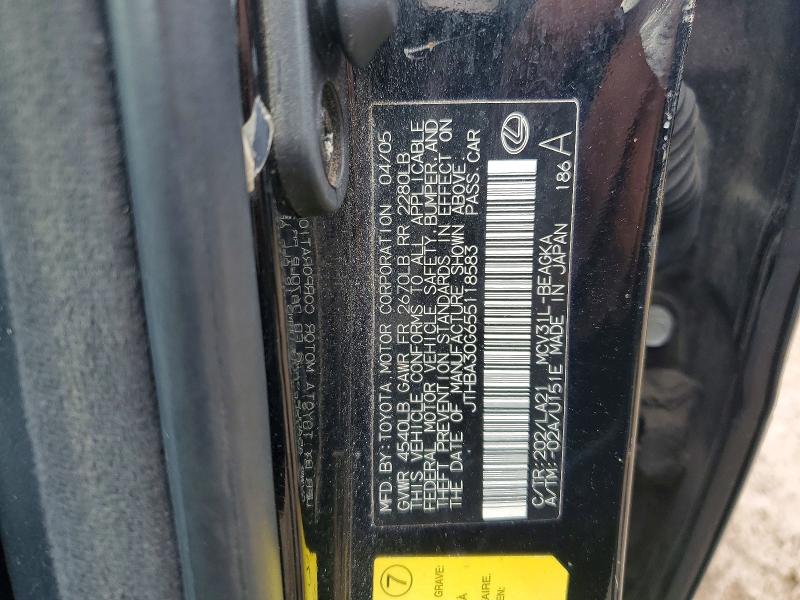 46084826 :رقم المزاد ، JTHBA30G655118583 vin ، 2005 Lexus Es 330 مزاد بيع