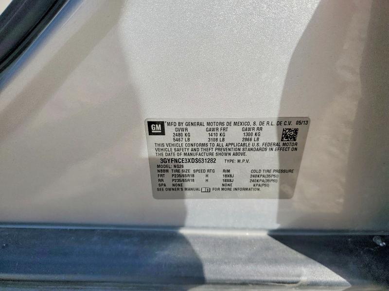 Aukcja sprzedaży 2013 Cadillac Srx, vin: 3GYFNCE3XDS631282, numer aukcji: 46684296