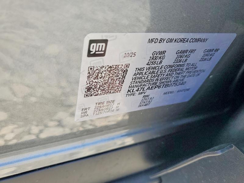 2026 Buick Envista მანქანა იყიდება აუქციონზე, vin: KL47LAEP6TB075340, აუქციონის ნომერი: 47706026