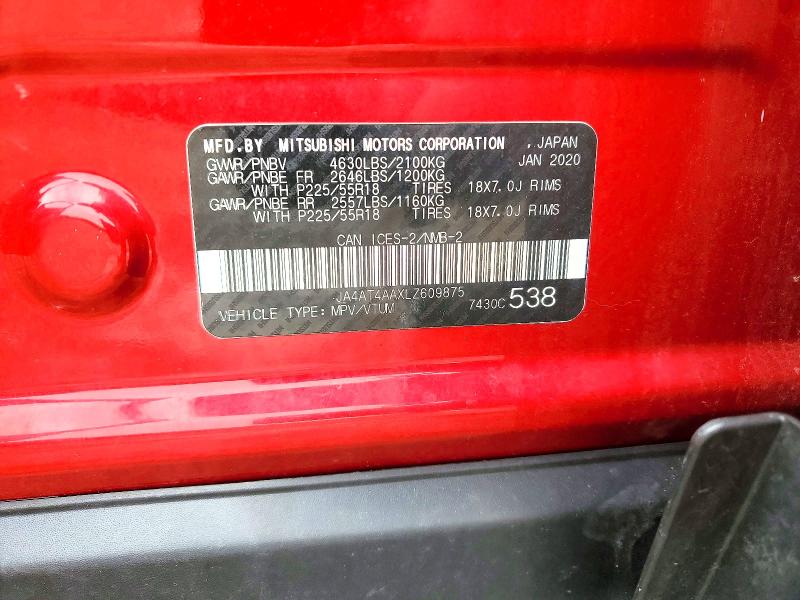 Aukcja sprzedaży 2020 Mitsubishi Eclipse Cross, vin: JA4AT4AAXLZ609875, numer aukcji: 41640196