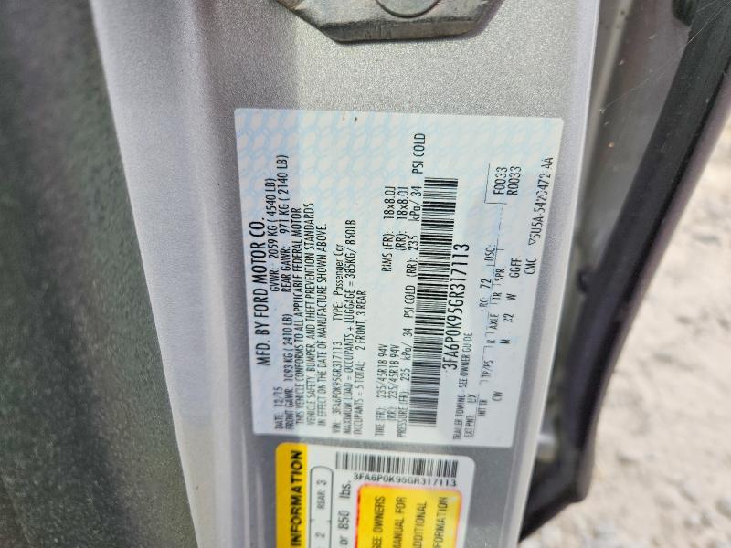 Aukcja sprzedaży 2016 Ford Fusion, vin: 3FA6P0K95GR317113, numer aukcji: 47103656