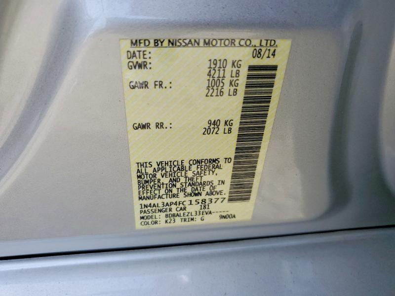 45877056 :رقم المزاد ، 1N4AL3AP4FC158377 vin ، 2015 Nissan Altima مزاد بيع