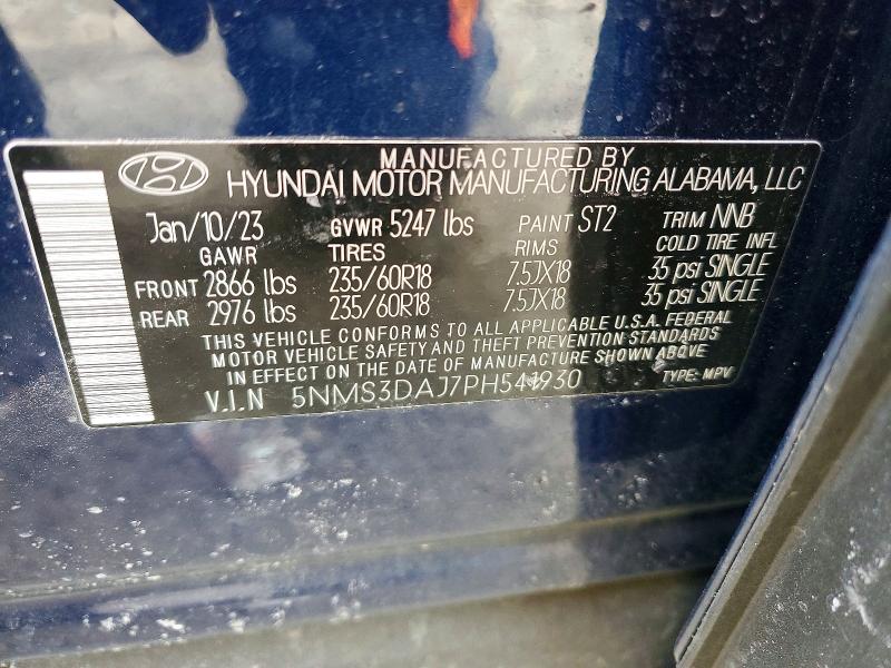 Продажа на аукционе авто 2023 Hyundai Santa Fe, vin: 5NMS3DAJ7PH541930, номер лота: 78965105