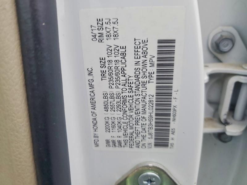 Aukcja sprzedaży 2017 Acura Rdx, vin: 5J8TB3H59HL022812, numer aukcji: 46132236