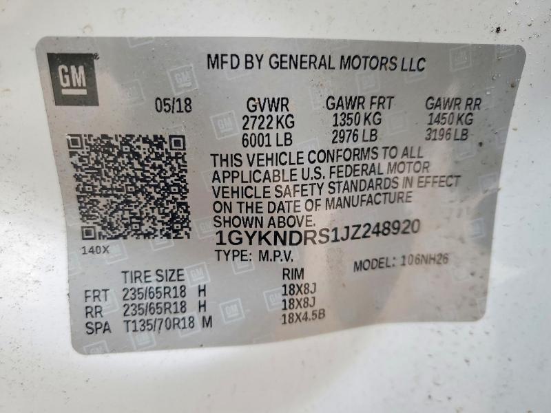 Aukcja sprzedaży 2018 Cadillac Xt5, vin: 1GYKNDRS1JZ248920, numer aukcji: 45563056