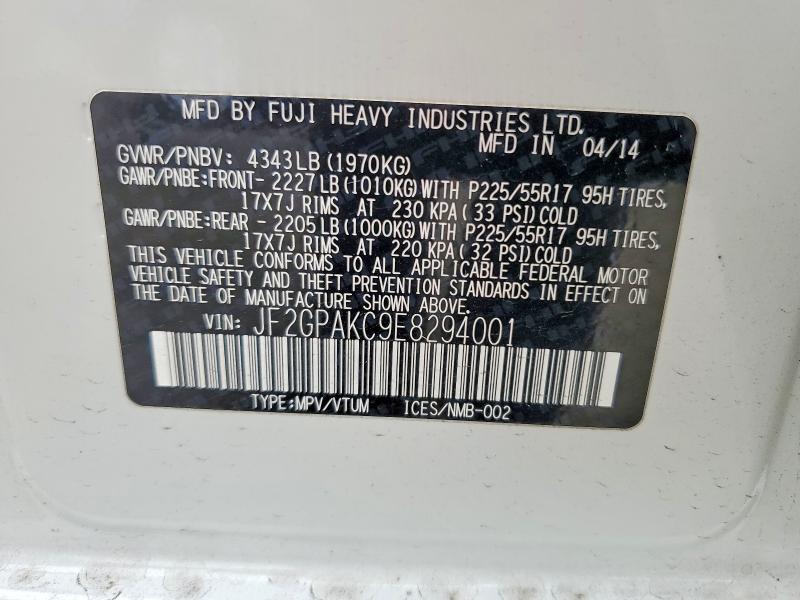 Aukcja sprzedaży 2014 Subaru Xv Crosstrek, vin: JF2GPAKC9E8294001, numer aukcji: 45637186
