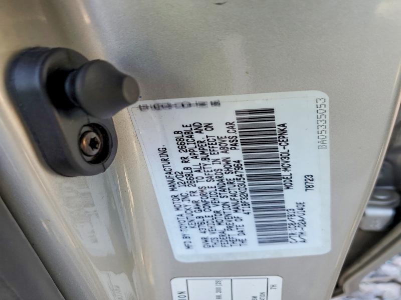 Продаж на аукціоні авто 2003 Toyota Camry, vin: 4T1BF32K03U547964, номер лоту: 46470886