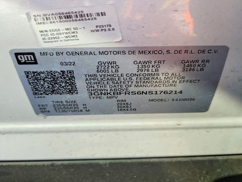 Продаж на аукціоні авто 2022 Chevrolet Blazer, vin: 3GNKBFRS6NS176214, номер лоту: 46420086